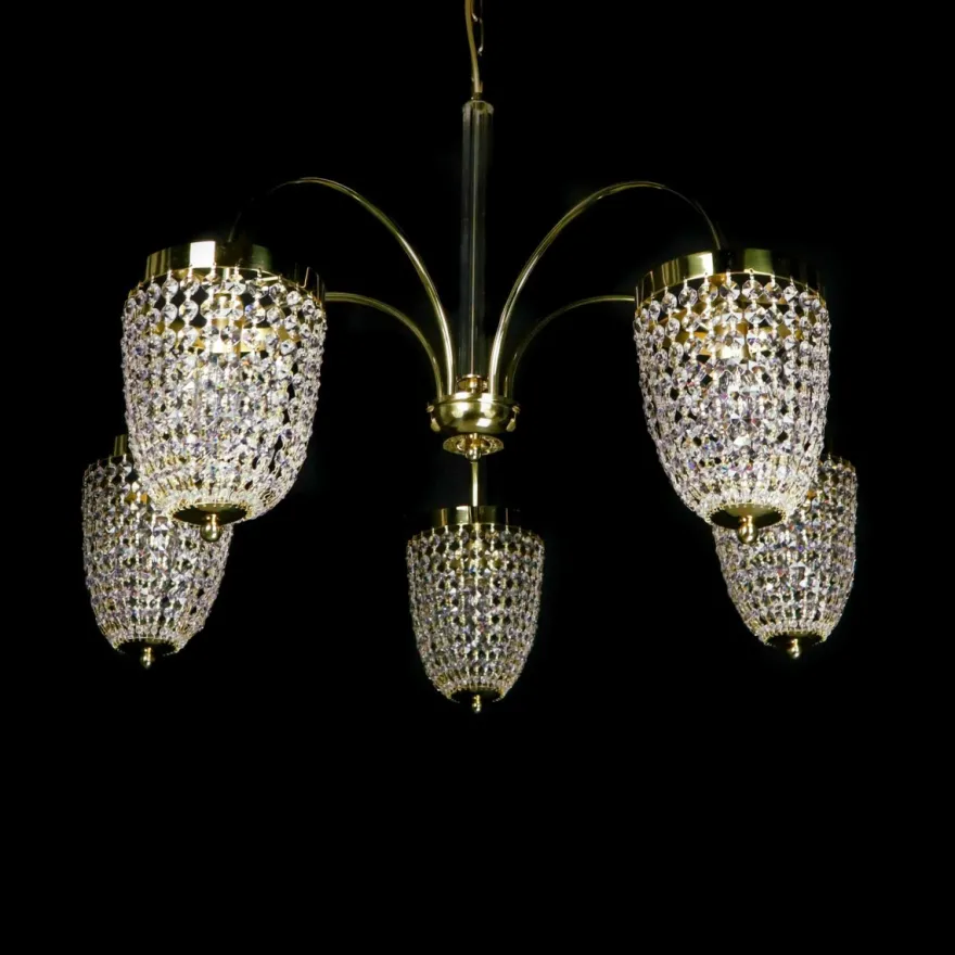 Casa Padrino Luxus Barock Kristall Kronleuchter Gold Ø 75 x H. 75 cm - Prunkvolle Messing Kronleuchter mit böhmischem Kristallglas - Barock Möbel - Edel & Prunkvoll