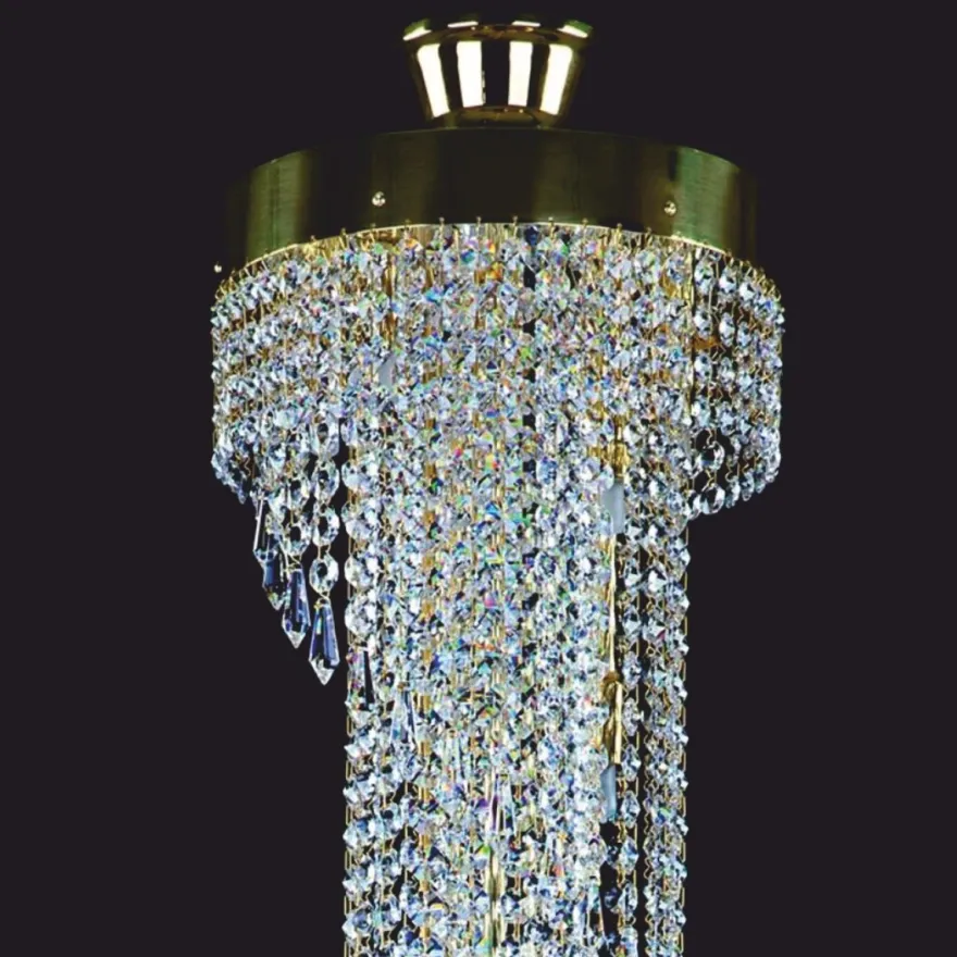 Casa Padrino Luxus Barock Kristallglas LED Kronleuchter Gold H. 100 cm