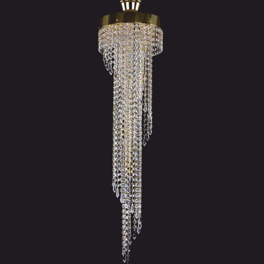 Casa Padrino Luxus Barock Kristallglas LED Kronleuchter Gold H. 100 cm