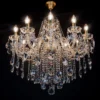 Casa Padrino Luxus Barock Kristall Kronleuchter Gold Ø 73 x H. 73 cm - Prunkvolle Messing Kronleuchter mit böhmischem Kristallglas - Barock Möbel - Edel & Prunkvoll