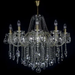 Casa Padrino Luxus Barock Kristall Kronleuchter Gold Ø 73 x H. 73 cm - Prunkvolle Messing Kronleuchter mit böhmischem Kristallglas - Barock Möbel - Edel & Prunkvoll