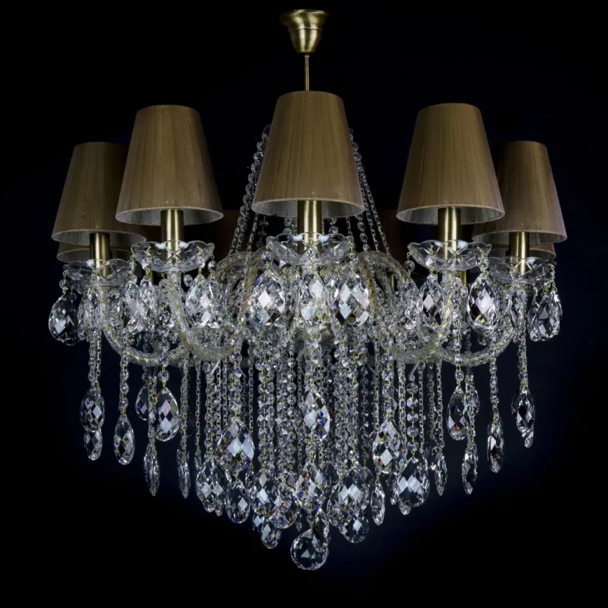 Casa Padrino Luxus Barock Kristall Kronleuchter Gold Ø 73 x H. 73 cm - Prunkvolle Messing Kronleuchter mit böhmischem Kristallglas - Barock Möbel - Edel & Prunkvoll
