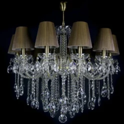 Casa Padrino Luxus Barock Kristall Kronleuchter Gold Ø 73 x H. 73 cm - Prunkvolle Messing Kronleuchter mit böhmischem Kristallglas - Barock Möbel - Edel & Prunkvoll