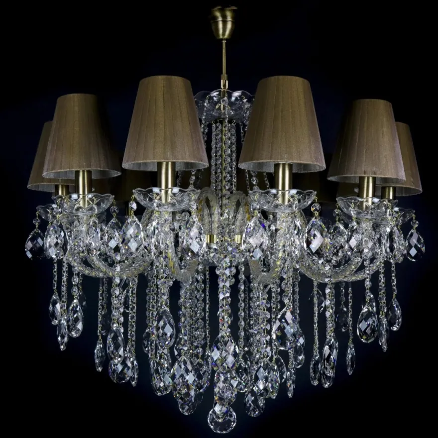 Casa Padrino Luxus Barock Kristall Kronleuchter Gold Ø 73 x H. 73 cm - Prunkvolle Messing Kronleuchter mit böhmischem Kristallglas - Barock Möbel - Edel & Prunkvoll