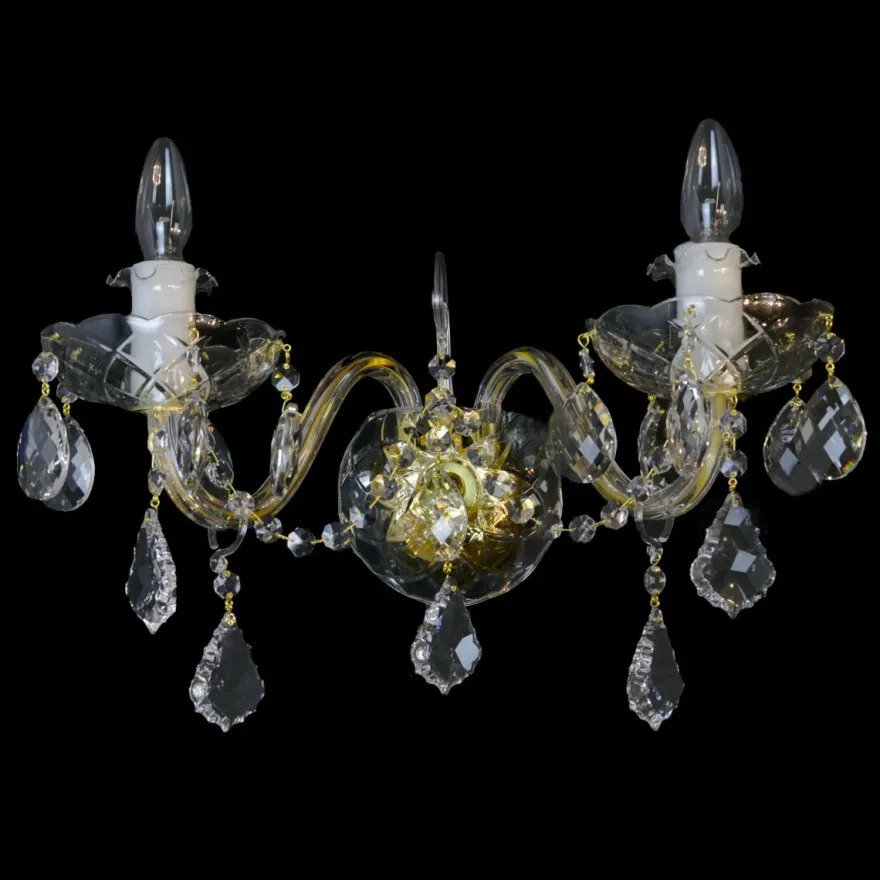 Casa Padrino Luxus Barock Kristall Deckenleuchte Gold Ø 42 x H. 25 cm - Prunkvolle Messing Deckenleuchte mit böhmischem Kristallglas - Barock Möbel - Edel & Prunkvoll