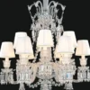 Casa Padrino Luxus Barock Kristallglas Kronleuchter Silber / Weiß Ø 80 x H. 100 cm - Hotel & Restaurant Kronleuchter - Edel & Prunkvoll