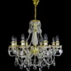 Casa Padrino Luxus Barock Kristall Kronleuchter Gold Ø 65 x H. 62 cm - Prunkvoller Messing Kronleuchter mit böhmischem Kristallglas - Barock Möbel - Edel & Prunkvoll