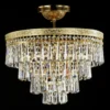Casa Padrino Luxus Barock Kristall Kronleuchter Gold Ø 40 x H. 34 cm - Prunkvolle Messing Kronleuchter mit böhmischem Kristallglas - Barock Möbel - Edel & Prunkvoll