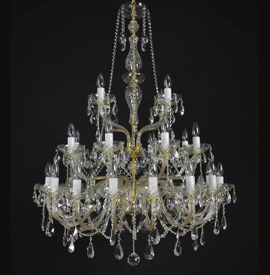 Casa Padrino Luxus Barock Kristall Kronleuchter Gold Ø 95 x H. 105 cm - Prunkvolle Messing Kronleuchter mit böhmischem Kristallglas - Barock Möbel - Edel & Prunkvoll