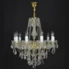 Casa Padrino Luxus Barock Kristall Kronleuchter Gold Ø 60 x H. 60 cm - Prunkvolle Messing Kronleuchter mit böhmischem Kristallglas - Barock Möbel - Edel & Prunkvoll