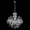 Casa Padrino Luxus Barock Kristall Kronleuchter Silber Ø 50 x H. 54 cm - Prunkvolle Messing Kronleuchter mit böhmischem Kristallglas - Barock Möbel - Edel & Prunkvoll