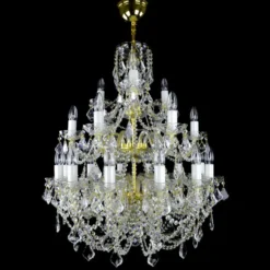 Casa Padrino Luxus Barock Kristall Kronleuchter Gold Ø 67 x H. 80 cm - Prunkvolle Messing Kronleuchter mit böhmischem Kristallglas - Barock Möbel - Edel & Prunkvoll