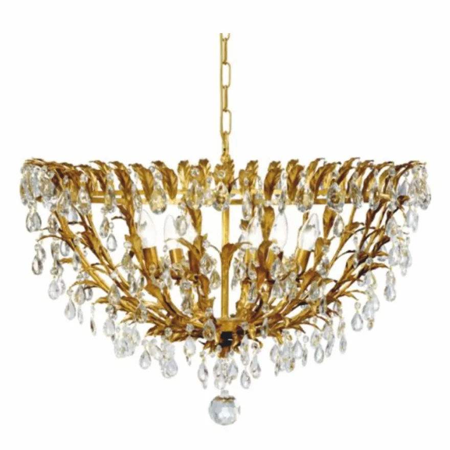 Casa Padrino Luxus Barock Kristall Hängeleuchte Gold Ø 75 x H. 50 cm - Made in Italy