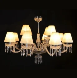 Casa Padrino Luxus Barock Kristall Kronleuchter Gold Ø 80 x H. 74 cm - Prunkvolle Messing Kronleuchter mit böhmischem Kristallglas - Barock Möbel - Edel & Prunkvoll