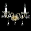 Casa Padrino Luxus Barock Kristall Tischleuchte Gold 40 x 20 x H. 25 cm - Prunkvolle Messing Tischleuchte mit böhmischem Kristallglas - Barock Möbel - Edel & Prunkvoll