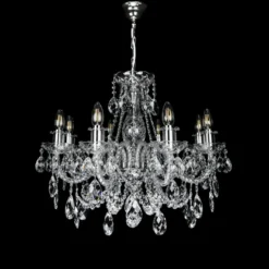 Casa Padrino Luxus Barock Kristall Kronleuchter Gold Ø 62 x H. 52 cm - Prunkvolle Messing Kronleuchter mit böhmischem Kristallglas - Barock Möbel - Edel & Prunkvoll