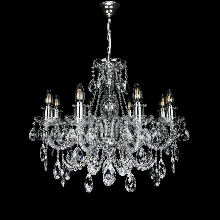 Casa Padrino Luxus Barock Kristall Kronleuchter Gold Ø 62 x H. 52 cm - Prunkvolle Messing Kronleuchter mit böhmischem Kristallglas - Barock Möbel - Edel & Prunkvoll