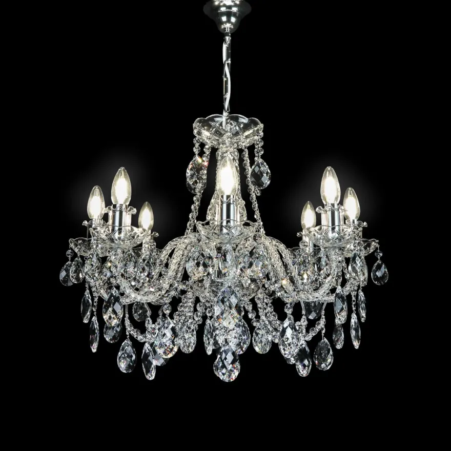 Casa Padrino Luxus Barock Kristall Kronleuchter Gold Ø 62 x H. 52 cm - Prunkvolle Messing Kronleuchter mit böhmischem Kristallglas - Barock Möbel - Edel & Prunkvoll