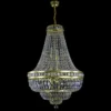 Casa Padrino Luxus Barock Kristall Kronleuchter Gold Ø 60 x H. 90 cm - Prunkvolle Messing Kronleuchter mit böhmischem Kristallglas - Barock Möbel - Edel & Prunkvoll