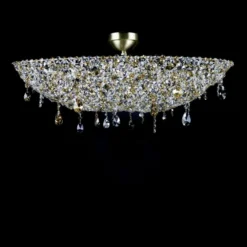 Casa Padrino Luxus Barock Kristall Wandleuchte Gold 80 x 30 x H. 25 cm - Prunkvolle Messing Wandleuchte mit böhmischem Kristallglas - Barock Möbel - Edel & Prunkvoll