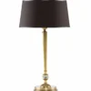 Casa Padrino Luxus Barock Kristall Tischleuchte Messing mit Patina / Dunkelbraun H. 60 cm