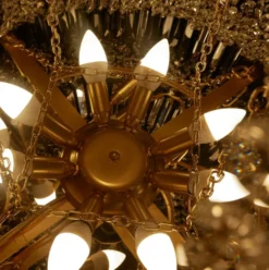 Casa Padrino Luxus Barock Kristall Kronleuchter Gold Ø 80 x H. 110 cm - Runder Barockstil Kronleuchter mit edlem Kristallglas - Barock Leuchten - Edel & Prunkvoll - Luxus Qualität - Made in Italy