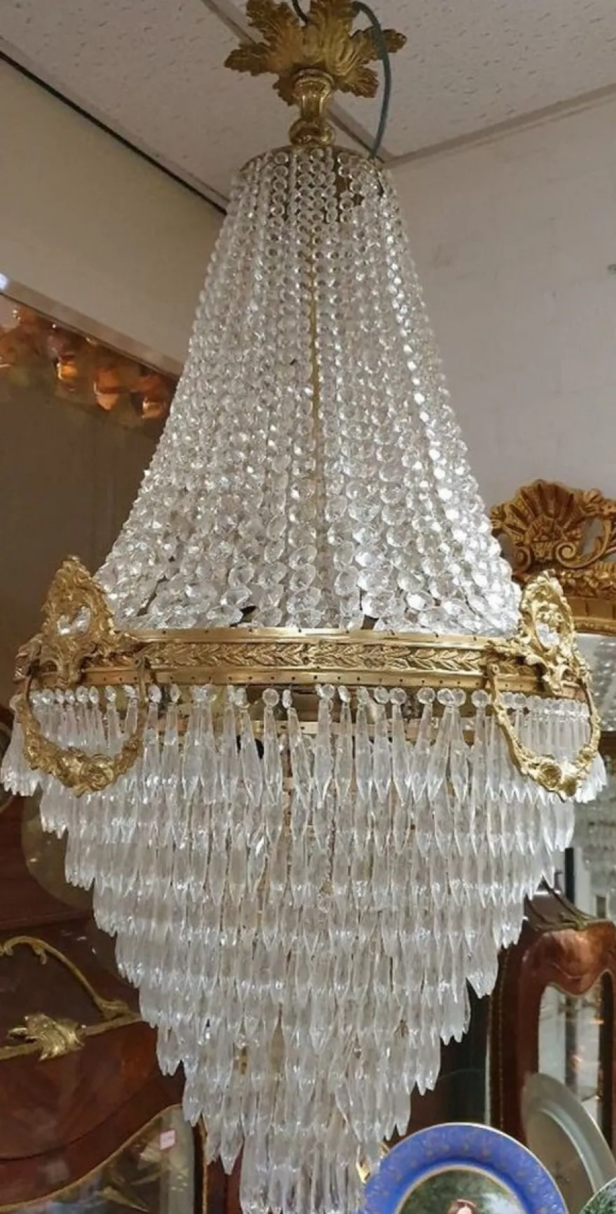 Casa Padrino Luxus Barock Kristall Kronleuchter Gold - Prunkvoller Barockstil Kronleuchter - Barock Kristall Leuchten - Edel & Prunkvoll