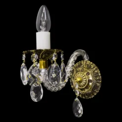 Casa Padrino Luxus Barock Kristall Kronleuchter Gold Ø 22 x H. 22 cm - Prunkvolle Messing Kronleuchter mit böhmischem Kristallglas - Barock Möbel - Edel & Prunkvoll