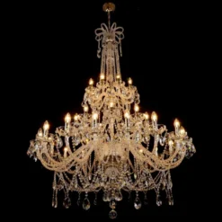 Casa Padrino Luxus Barock Kristall Kronleuchter Silber Ø 130 x H. 170 cm - Prunkvolle Messing Kronleuchter mit böhmischem Kristallglas - Barock Möbel - Edel & Prunkvoll