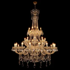 Casa Padrino Luxus Barock Kristall Kronleuchter Silber Ø 130 x H. 170 cm - Prunkvolle Messing Kronleuchter mit böhmischem Kristallglas - Barock Möbel - Edel & Prunkvoll