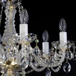 Casa Padrino Luxus Barock Kristall Stehleuchte Gold Ø 60 x H. 180 cm - Prunkvolle Stehlampe mit Böhmischem Kristallglas - Barock Kristall Leuchten