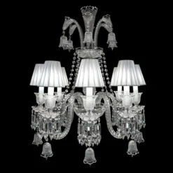 Casa Padrino Luxus Barock Kristall Kronleuchter Silber Ø 67 x H. 74 cm - Prunkvolle Messing Kronleuchter mit böhmischem Kristallglas - Barock Möbel - Edel & Prunkvoll