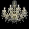 Casa Padrino Luxus Barock Kristall Kronleuchter Gold Ø 76 x H. 78 cm - Prunkvolle Messing Kronleuchter mit böhmischem Kristallglas - Barock Möbel - Edel & Prunkvoll