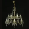 Casa Padrino Luxus Barock Kristall Kronleuchter Gold Ø 66 x H. 65 cm - Prunkvolle Messing Kronleuchter mit böhmischem Kristallglas - Barock Möbel - Edel & Prunkvoll