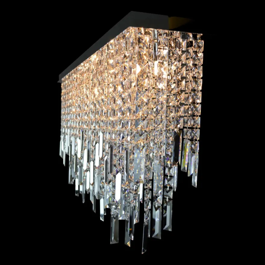 Casa Padrino Luxus Barock Kristall Wandleuchte Silber 100 x 20 x H. 70 cm - Prunkvolle Messing Wandleuchte mit böhmischem Kristallglas - Barock Möbel - Edel & Prunkvoll