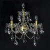 Casa Padrino Luxus Barock Kristall Wandleuchte Gold 38 x 22 x H. 38 cm - Prunkvolle Messing Wandleuchte mit böhmischem Kristallglas - Barock Möbel - Edel & Prunkvoll