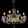 Casa Padrino Luxus Barock Kristall Kronleuchter Silber Ø 67 x H. 50 cm - Prunkvolle Messing Kronleuchter mit böhmischem Kristallglas - Barock Möbel - Edel & Prunkvoll