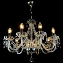 Casa Padrino Luxus Barock Kristall Kronleuchter Silber Ø 67 x H. 50 cm - Prunkvolle Messing Kronleuchter mit böhmischem Kristallglas - Barock Möbel - Edel & Prunkvoll