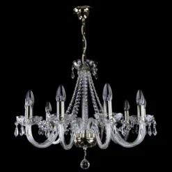 Casa Padrino Luxus Barock Kristall Kronleuchter Silber Ø 67 x H. 50 cm - Prunkvolle Messing Kronleuchter mit böhmischem Kristallglas - Barock Möbel - Edel & Prunkvoll