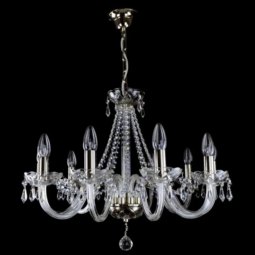 Casa Padrino Luxus Barock Kristall Kronleuchter Silber Ø 67 x H. 50 cm - Prunkvolle Messing Kronleuchter mit böhmischem Kristallglas - Barock Möbel - Edel & Prunkvoll
