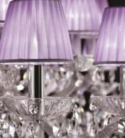 Casa Padrino Luxus Barock Kristallglas Kronleuchter Silber / Lila Ø 165 x H. 95 cm - Venezianischer Kronleuchter - Schloss Kronleuchter - Palast Kronleuchter - Luxus Qualität - Made in Italy