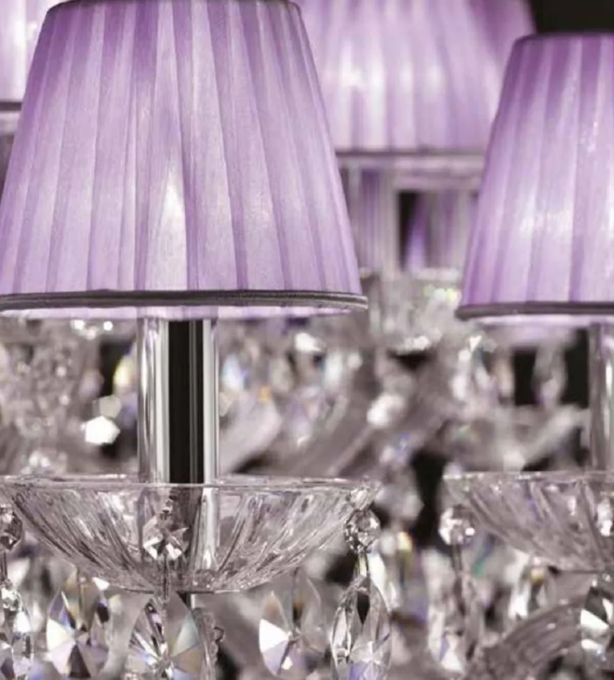 Casa Padrino Luxus Barock Kristallglas Kronleuchter Silber / Lila Ø 165 x H. 95 cm - Venezianischer Kronleuchter - Schloss Kronleuchter - Palast Kronleuchter - Luxus Qualität - Made in Italy