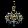 Casa Padrino Luxus Barock Kristall Kronleuchter Gold Ø 78 x H. 88 cm - Prunkvolle Messing Kronleuchter mit böhmischem Kristallglas - Barock Möbel - Edel & Prunkvoll