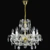 Casa Padrino Luxus Barock Kristall Tischleuchte Gold 53 x 28 x H. 41 cm - Prunkvolle Messing Tischleuchte mit böhmischem Kristallglas - Barock Möbel - Edel & Prunkvoll