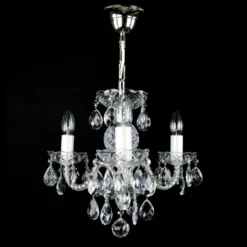 Casa Padrino Luxus Barock Kristall Kronleuchter Silber Ø 44 x H. 35 cm - Prunkvolle Messing Kronleuchter mit böhmischem Kristallglas - Barock Möbel - Edel & Prunkvoll