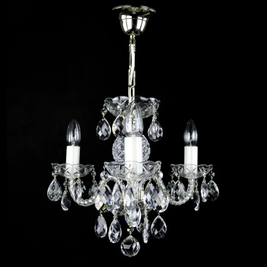 Casa Padrino Luxus Barock Kristall Kronleuchter Silber Ø 44 x H. 35 cm - Prunkvolle Messing Kronleuchter mit böhmischem Kristallglas - Barock Möbel - Edel & Prunkvoll