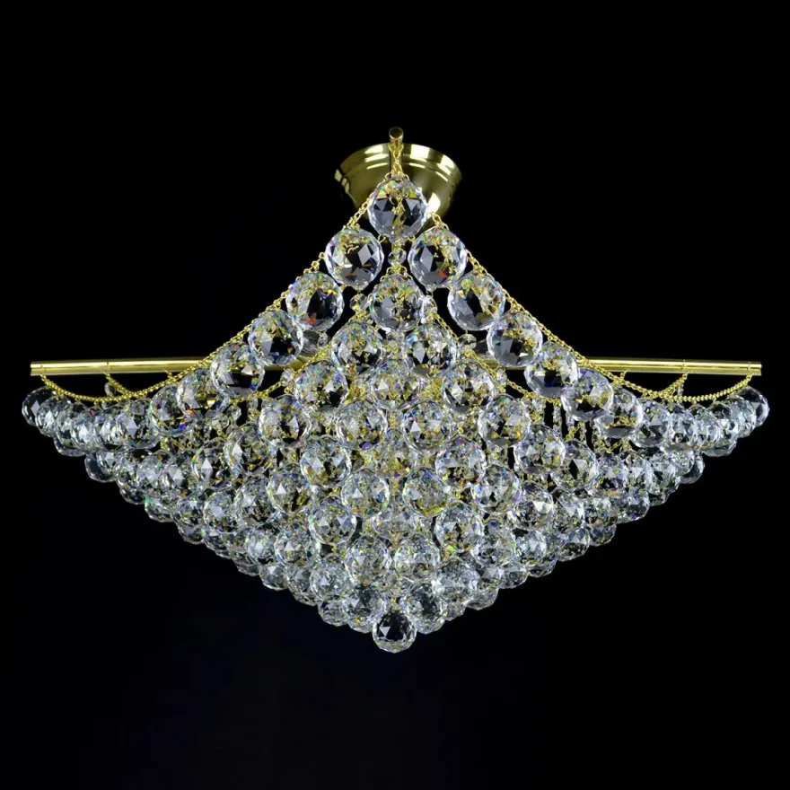 Casa Padrino Luxus Barock Kristall Kronleuchter Gold Ø 62 x H. 50 cm - Prunkvolle Messing Kronleuchter mit böhmischem Kristallglas - Barock Möbel - Edel & Prunkvoll
