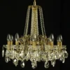 Casa Padrino Luxus Barock Kristall Kronleuchter Gold Ø 60 x H. 55 cm - Prunkvolle Messing Kronleuchter mit böhmischem Kristallglas - Barock Möbel - Edel & Prunkvoll