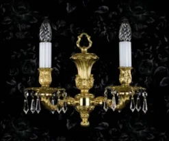 Casa Padrino Luxus Barock Kristall Doppel Wandleuchte Gold 33 cm