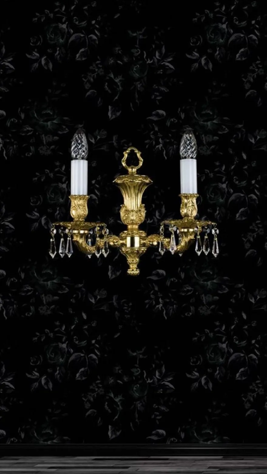 Casa Padrino Luxus Barock Kristall Doppel Wandleuchte Gold 33 cm
